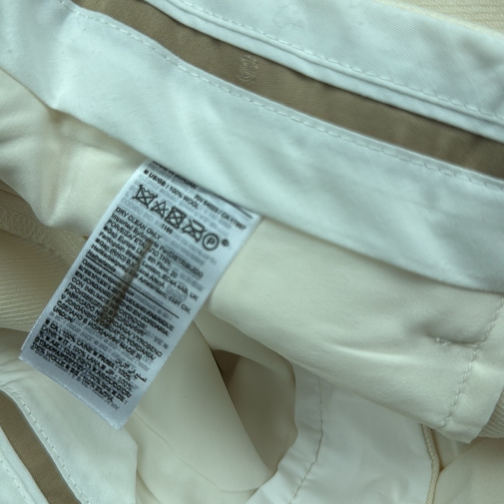 NWT! Banana Republic Transition Cream Lido Straight Italian Wool Pant - 14 LONG🩷 - Picture 8 of 8